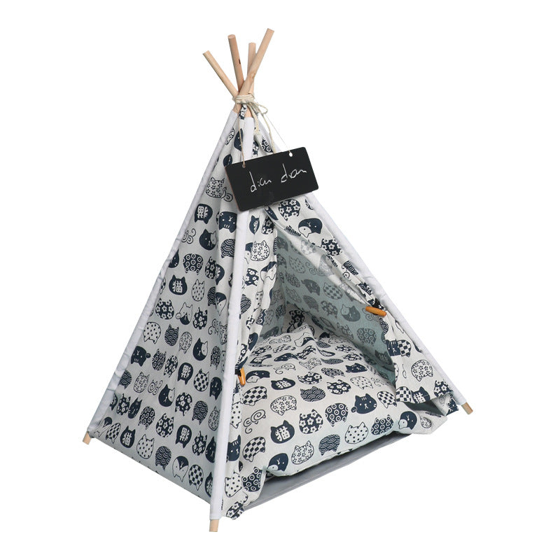 Pet Tent Kennel Removable And Washable Canvas Dog Tent Pet Bed Pad Pet Supplies eprolo
