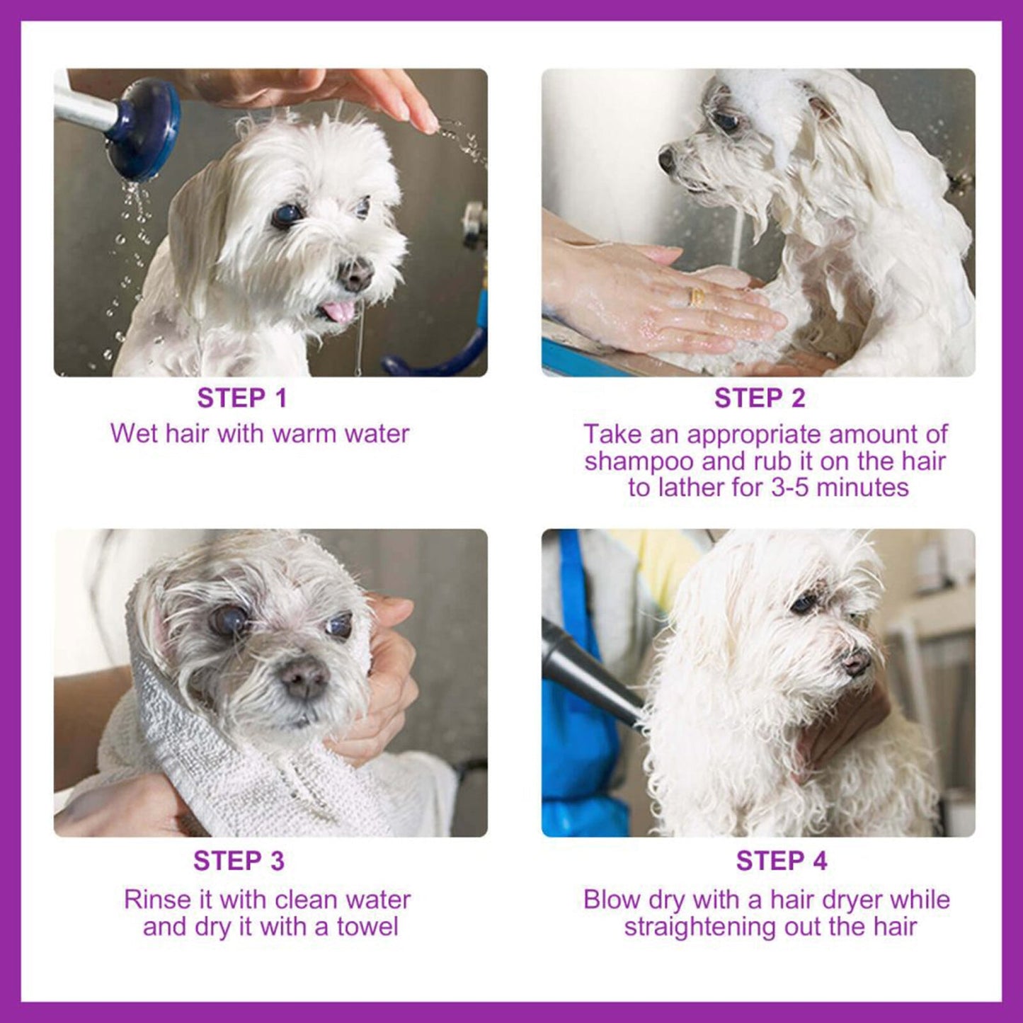 Pet Shampoo, Pet Bath Relieves Skin Itchy, Hair Smooth Non-Knotting Shampoo eprolo