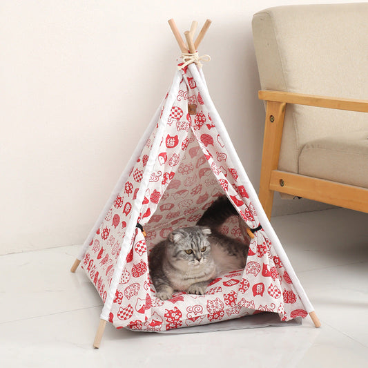 Pet Tent Kennel Removable And Washable Canvas Dog Tent Pet Bed Pad Pet Supplies eprolo
