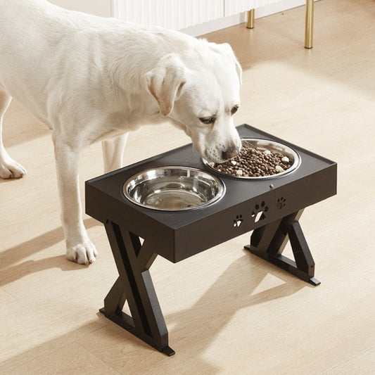 Anti-Slip Elevated Double Dog Bowls Stainless Steel Water Food Container Adjustable Height Pet Feeding Dish Feeder eprolo
