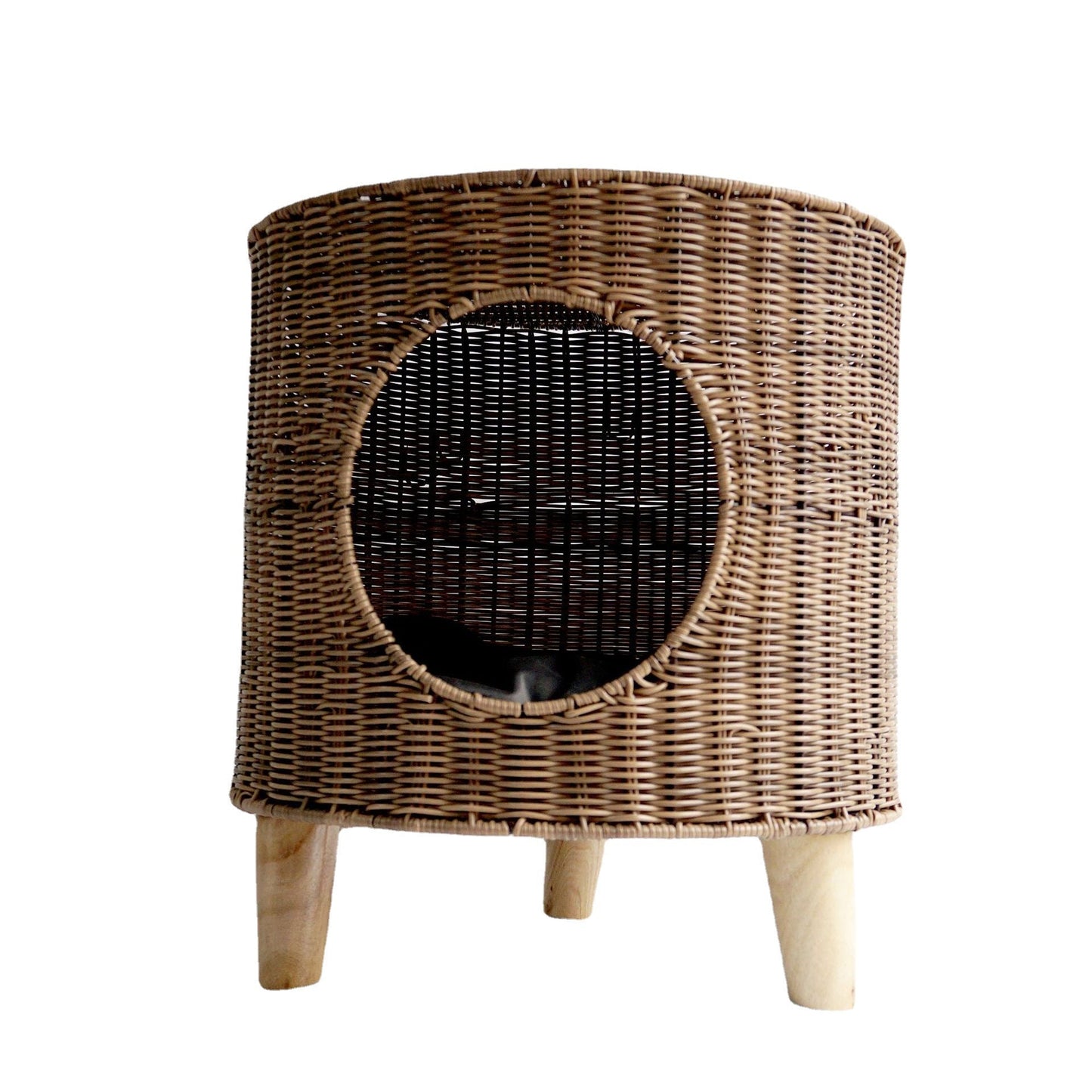 Cane Woven Cat Kennel, Pet Bed, Cat Supplies, Removable and Washable Pet Warm Nest, Knitting Crafts In Summer eprolo
