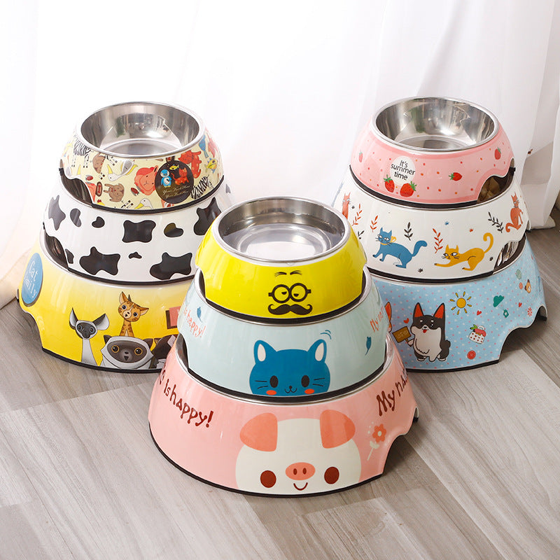 Dog Food Bowl Melanie Pet Bowl Dog Basin Water Bowl Pet Bowl Stainless Steel Dog Bowl Single Bowl Cat Bowl Pet Supplies eprolo