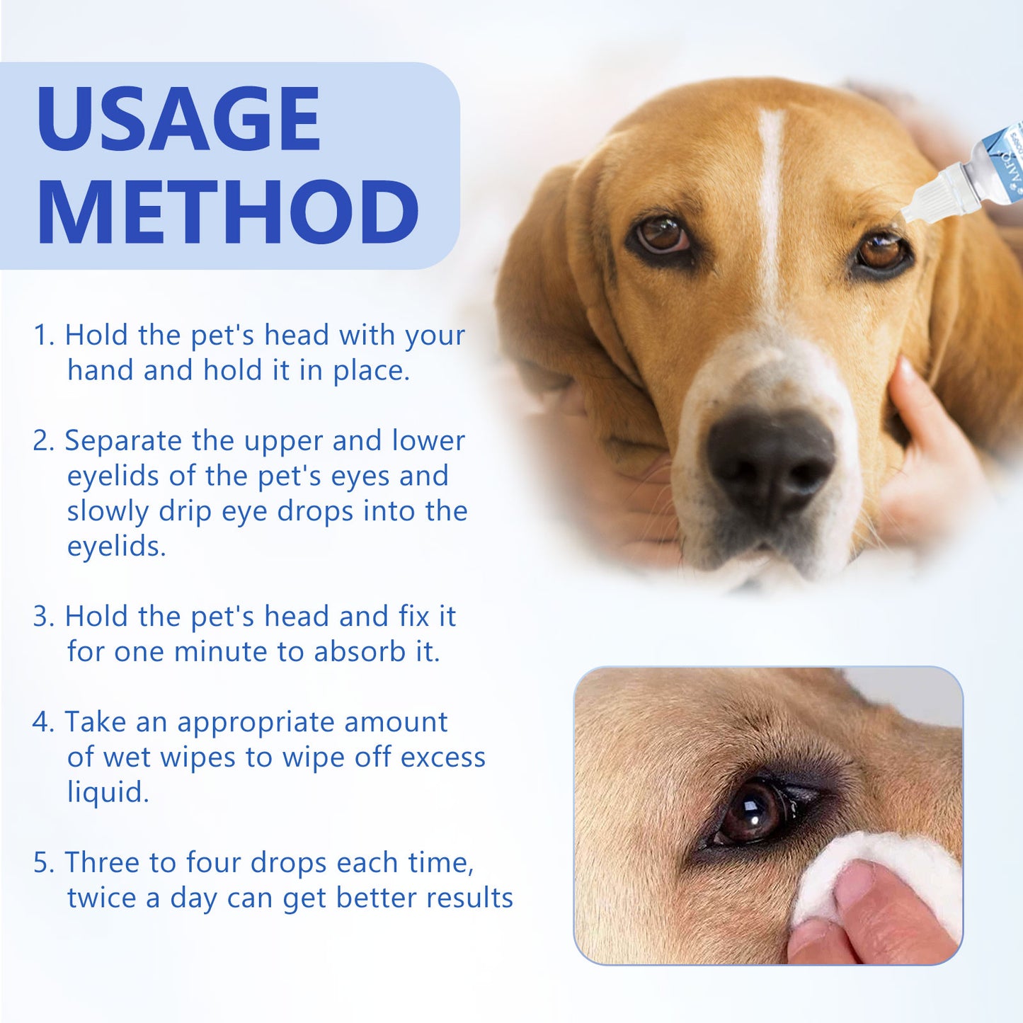 Yegbong Pet Eye Drops, Cats And Dogs Eye Cleaning Care Pet Eye Wash Tear Stain Remover