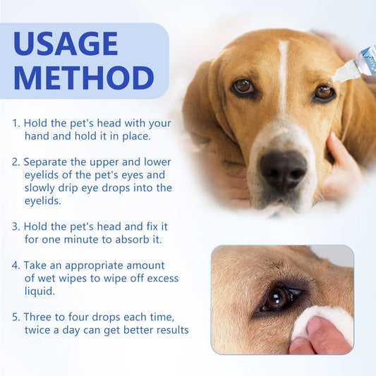 Yegbong Pet Eye Drops, Cats And Dogs Eye Cleaning Care Pet Eye Wash Tear Stain Remover eprolo