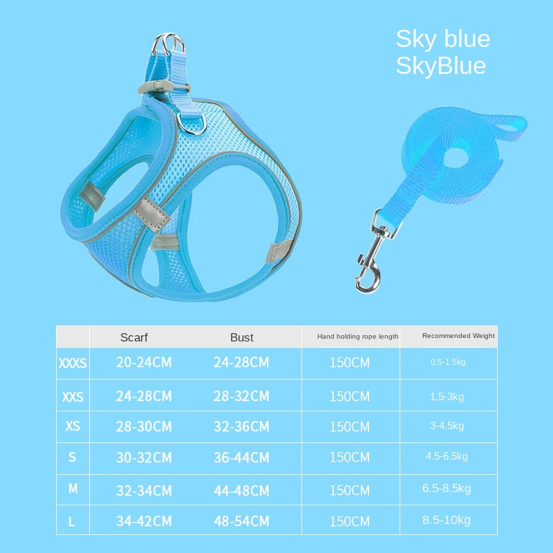 Pet Supplies Vest Pet Leash Cat Dog Chest Strap Breathable Reflective Dog Walking Chain eprolo