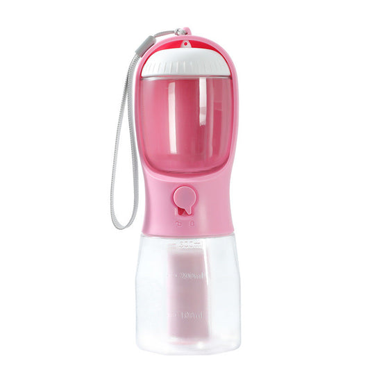 Pet Multifunctional Water Bottle 3 in 1 Portable Pet Water Bottle with Food Container and poop bag eprolo