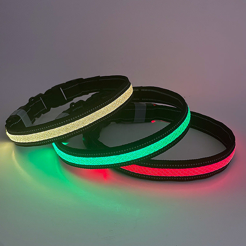 New Led Cat and Dog Collar Usb Rechargeable Mobile Phone App Application Controls Pet Supplies Luminous Collar eprolo
