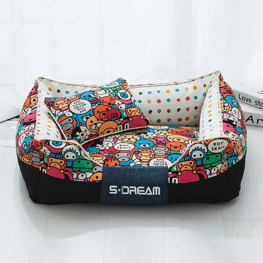 Cozy Pet House Bed with Mat – Warm Accessories for Dogs & Cats
