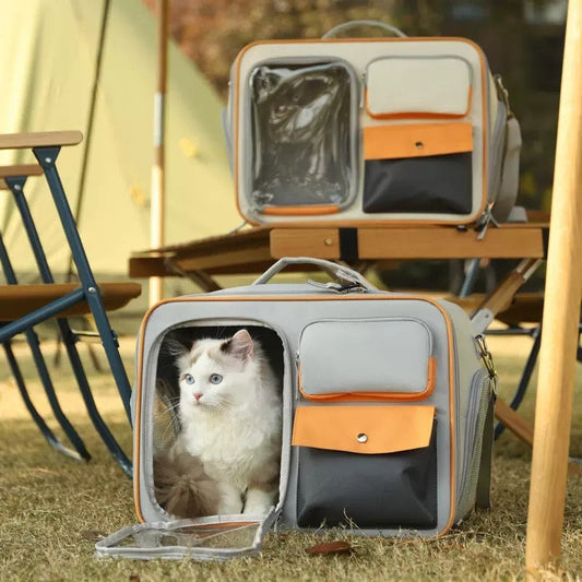 New Large-Capacity Dog And Cat Backpack Out Portable Canvas Shoulder Cat Bag Cross Pet Bag eprolo