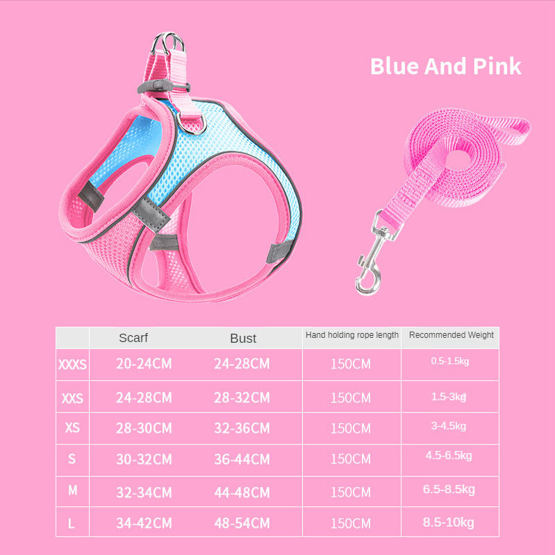 Pet Supplies Vest Pet Leash Cat Dog Chest Strap Breathable Reflective Dog Walking Chain eprolo