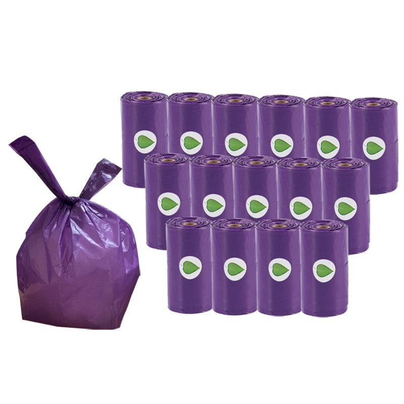 Biodegradable purple pet vest bag with roll up pet garbage bag and fecal collection bag eprolo