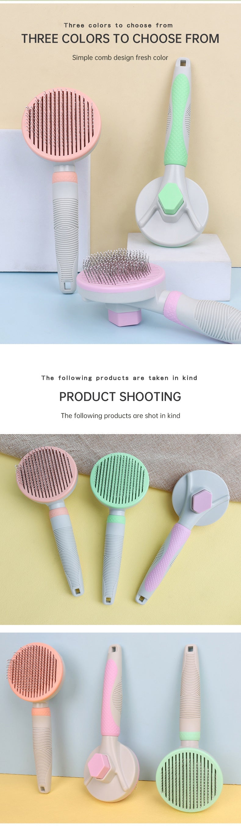 Pet Grooming Brush Self Cleaning Automatically Dog Cat Slicker Brush Remove Dog Hairs Pet Comb eprolo