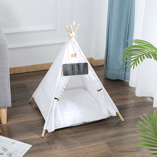 Pet Tent Kennel Removable And Washable Canvas Dog Tent Pet Bed Pad Pet Supplies eprolo