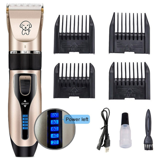 Pet Cat Dog clippers professional Dogs grooming clipper groomer kit USB Rechargeable Low-noise Pets Hair Trimmer Display battery eprolo