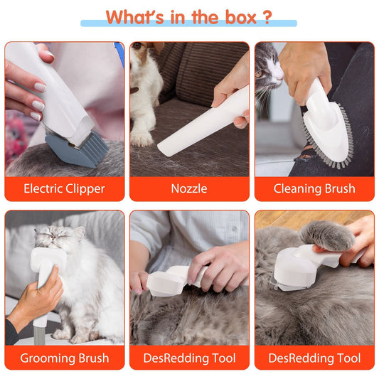 Multifunctional pet hair trimmer dog vacuum cleaner set all-in-one pet beauty device vacuum cleaner hair clipper eprolo