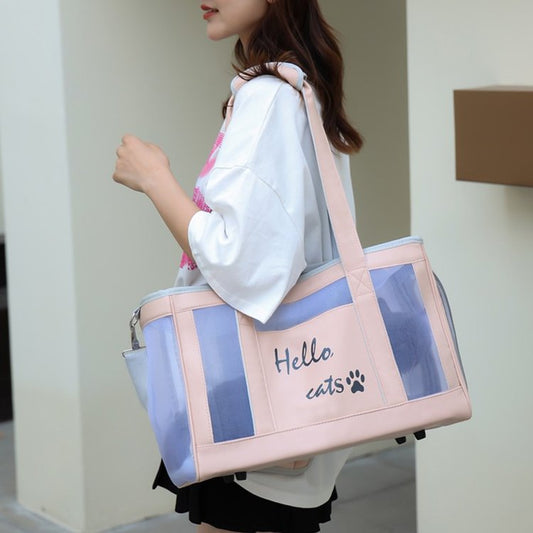 New Solid Color Fashion Breathable Simple Portable Out Shoulder Large Capacity Small Dog Pet Bag eprolo