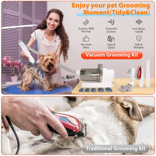 Multifunctional pet hair trimmer dog vacuum cleaner set all-in-one pet beauty device vacuum cleaner hair clipper eprolo