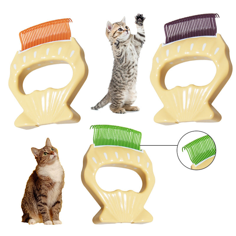 Pet Shell Comb To Remove Floating Hair Cat And Dog Cleaning Supplies Pet Bath Massage Cat Combing Brush eprolo