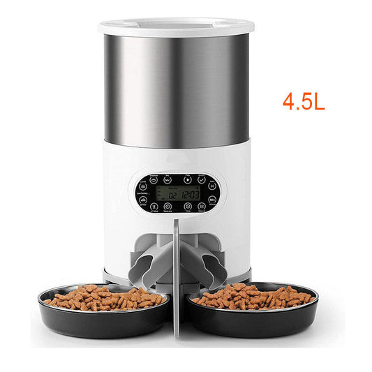 Double Meal Feeder Double Meal Tray Stainless Steel Feeder Automatic Feeder Pet Feeder eprolo