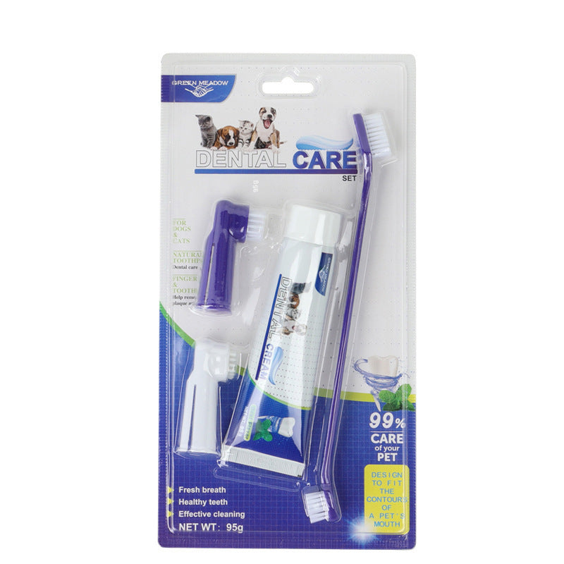 Pet Toothpaste Dog Toothbrush Cat Toothbrush Finger Toothbrush for Dogs and Cats Pet Dental Care Set eprolo