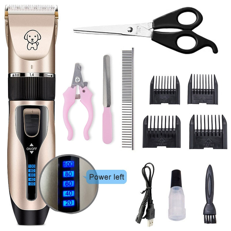 Pet Cat Dog clippers professional Dogs grooming clipper groomer kit USB Rechargeable Low-noise Pets Hair Trimmer Display battery eprolo