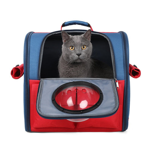 Cat Bag Large Capacity Portable Pet Bag Breathable Backpack Cat Bag Foldable Pet Backpack eprolo