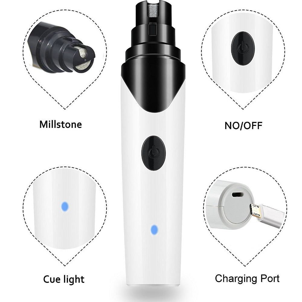 Rechargeable Dog Nail Grinders USB Charging Pet Nail Clippers Quiet Electric Dog Cat Paws Nail Grooming Trimmer Tools eprolo