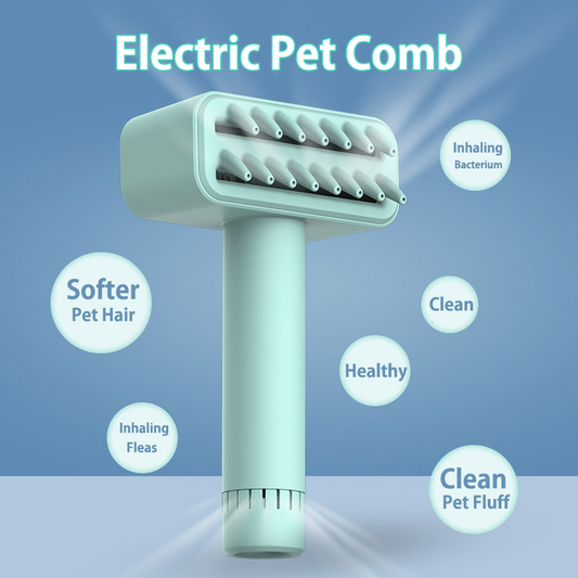 Dog Fur Vacuum Comb USB Wireless Charging Three Gear Adjustment Pet Electric Hair Removal Comb Bacteria Removal And Floating Hair Removal eprolo