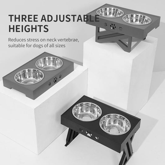 Pet Bowl Dog Bowl Pet Feeder Bowl Stainless Steel Bowl Folding Lifting Table Bowl eprolo