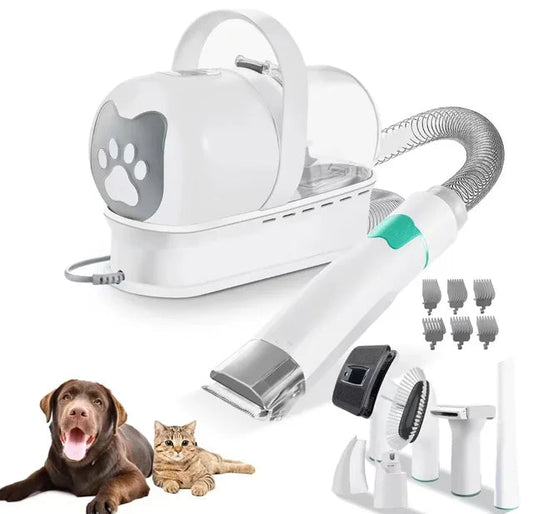 7 in 1 Pet Grooming Vacuum Kit Dog Grooming Clippers Pet Hair Remover with Power Large Suction & Low Noise Pet Hair Kits eprolo