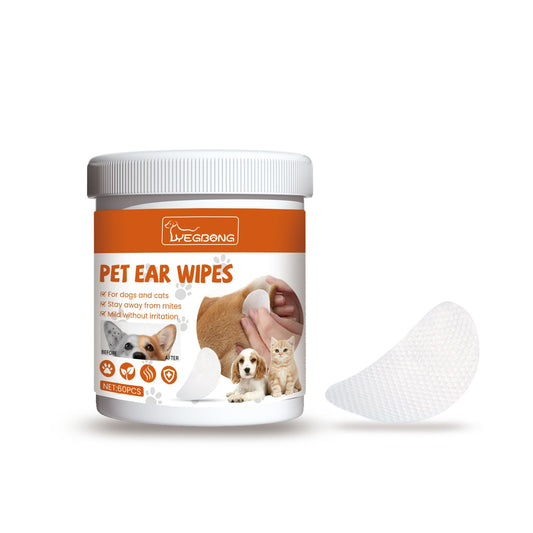 Yegbong Pet Ear Wipes, Pet Ear Cleaning Deodorizing Removing Mite And Earwax Cleaning Wipes eprolo