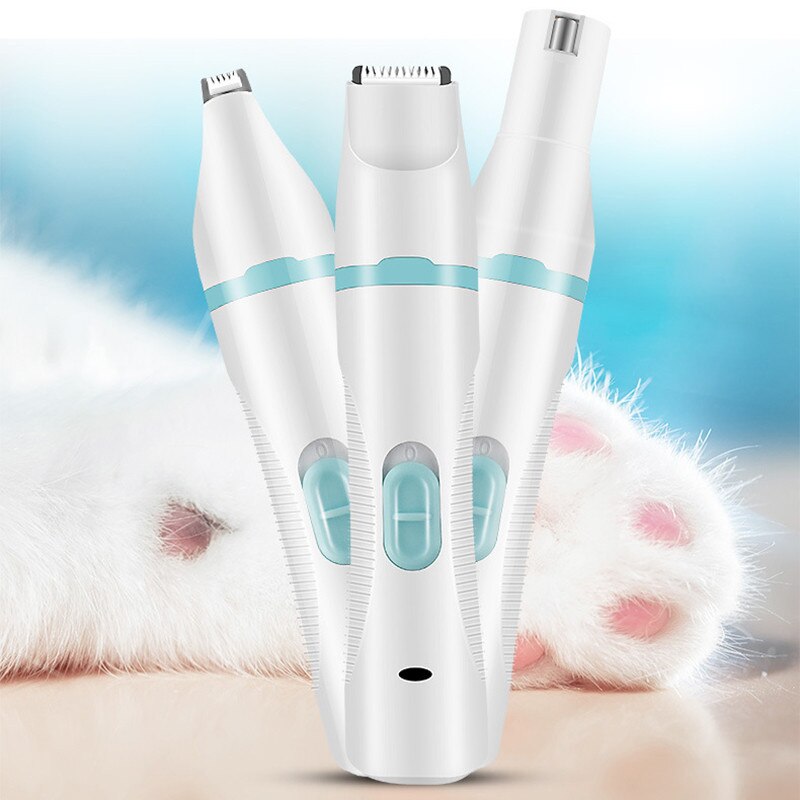 Multifunction 3 IN 1 Pet Grooming Machine Dog Cat Hair Trimmer Pets Clippers Nail Grinding & Foot Hair Trimmer USB Rechargeable eprolo