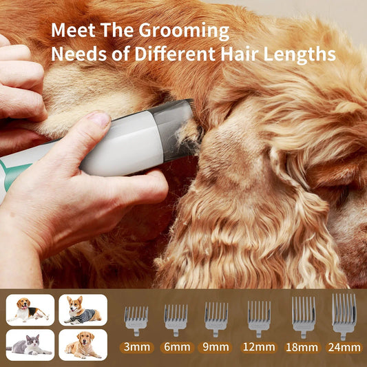 7 in 1 Pet Grooming Vacuum Kit Dog Grooming Clippers Pet Hair Remover with Power Large Suction & Low Noise Pet Hair Kits eprolo