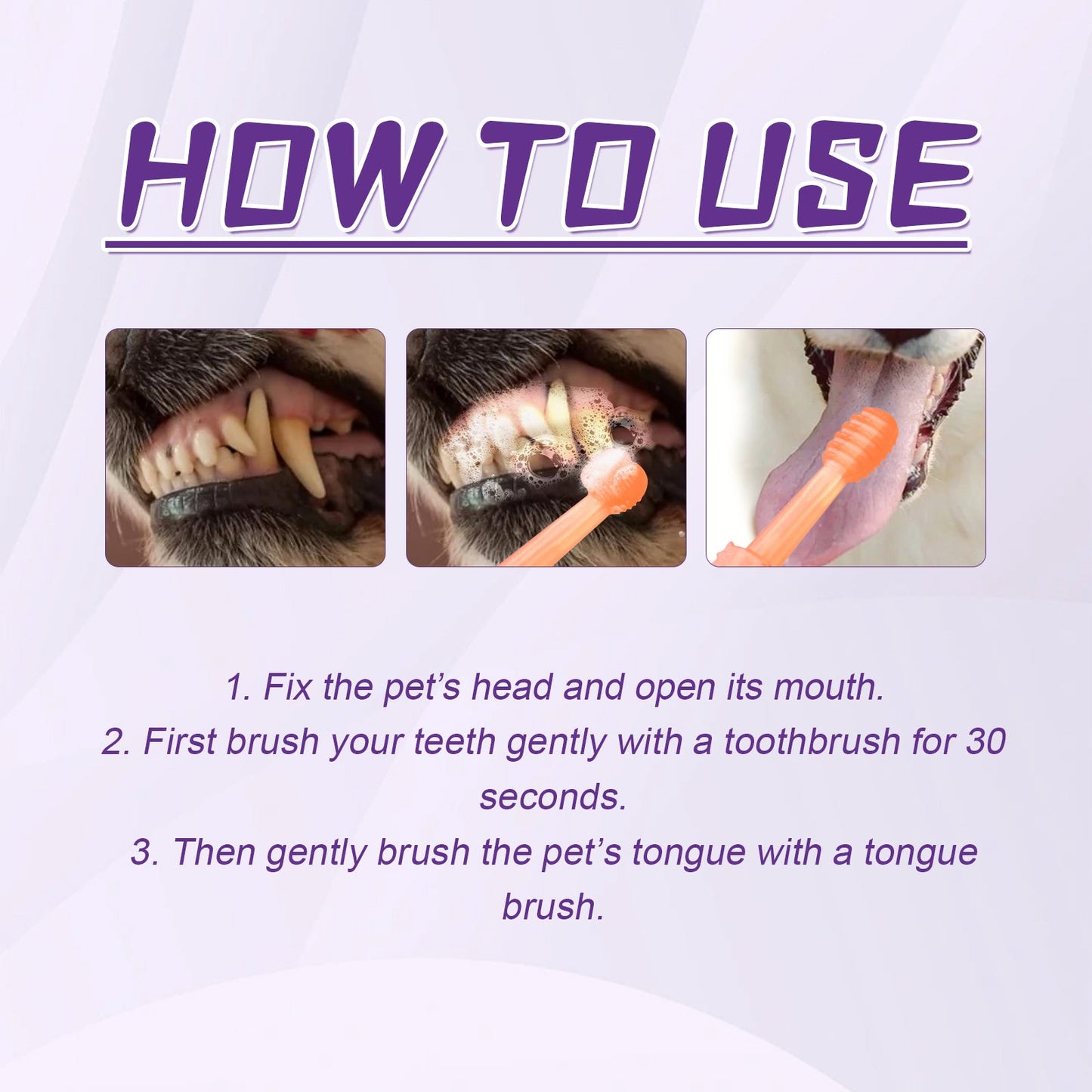 Pet Toothbrush For Dogs, Pet Oral Cleaning Dental Stains Dental Health Care eprolo