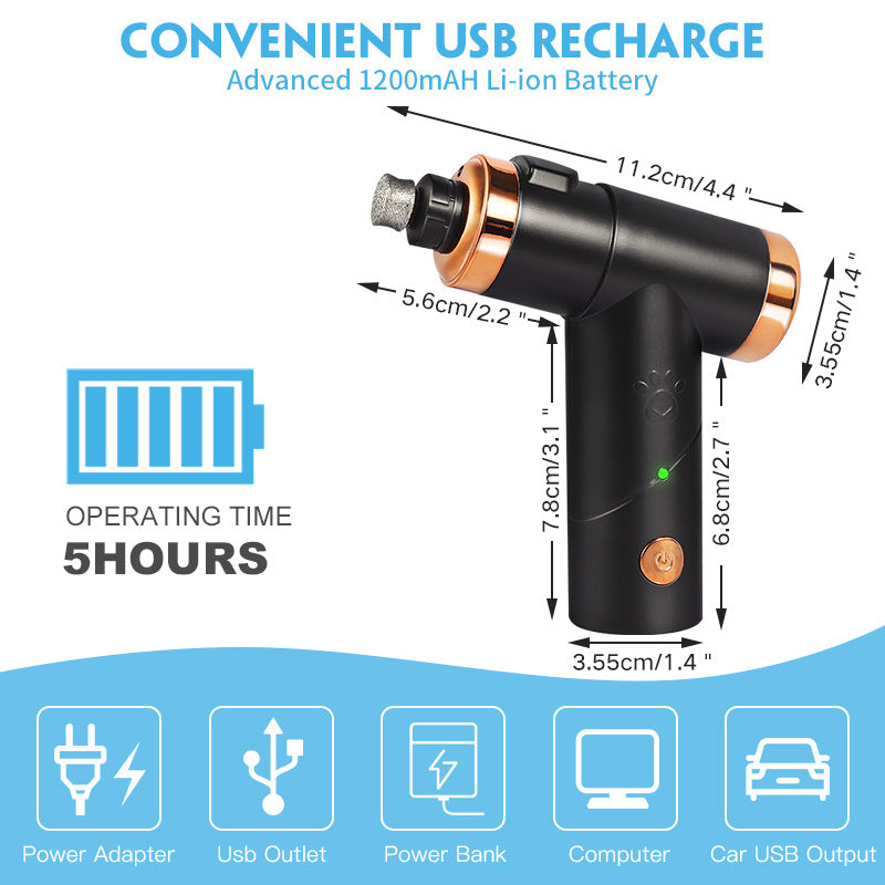 Rechargeable Pet Nail Clippers Dog Nail Polisher Cat Dog Nail Clipper Electric Pet Nail Polisher eprolo