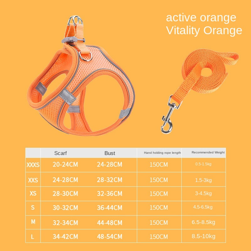Pet Supplies Vest Pet Leash Cat Dog Chest Strap Breathable Reflective Dog Walking Chain eprolo