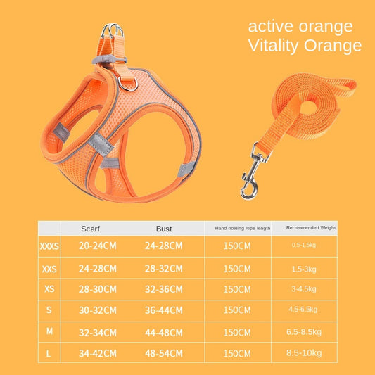 Pet Supplies Vest Pet Leash Cat Dog Chest Strap Breathable Reflective Dog Walking Chain eprolo