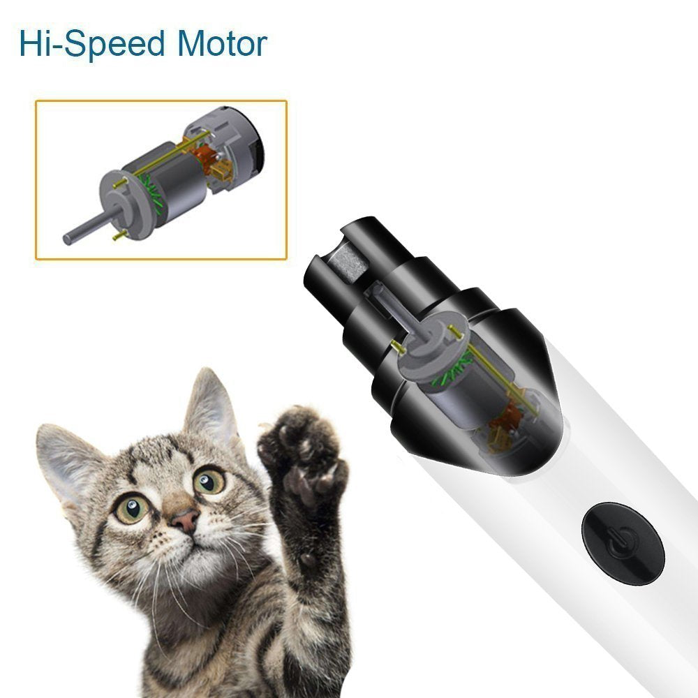 Rechargeable Dog Nail Grinders USB Charging Pet Nail Clippers Quiet Electric Dog Cat Paws Nail Grooming Trimmer Tools eprolo