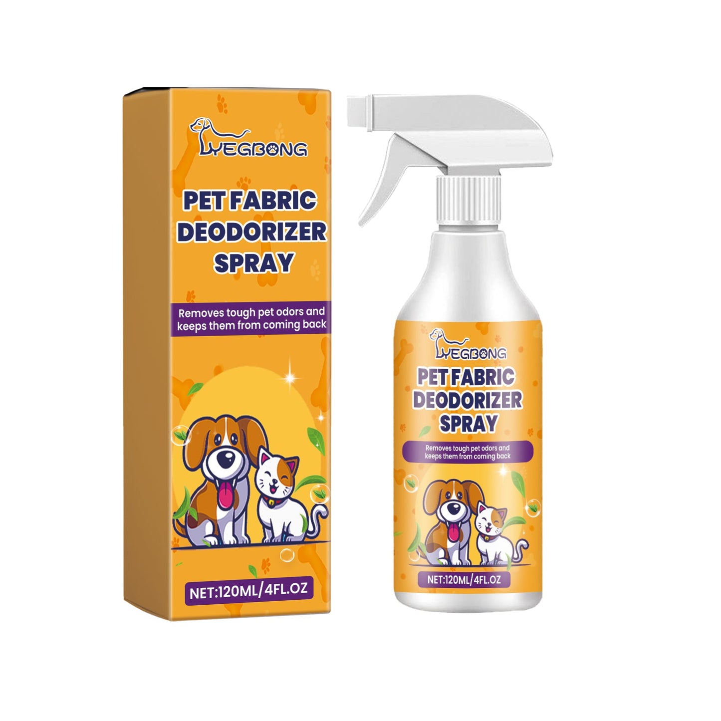 Pet Fabric Deodorizer Spray, Fresh Air Clean Pet Odors Indoor Air Fresh Long-Lasting Deodorant eprolo