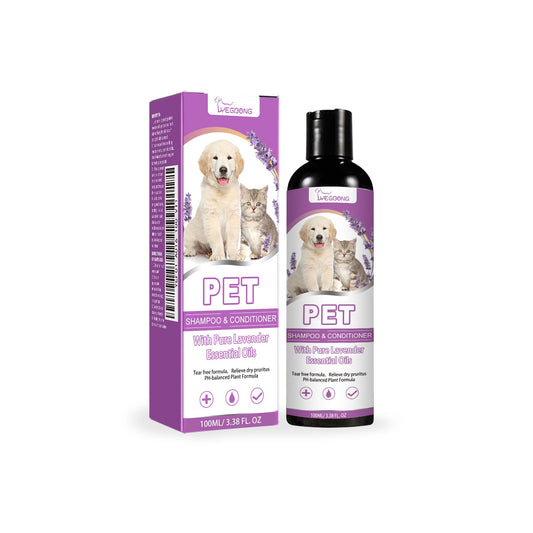 Yegbong Pet Shampoo, Pet Bath Relieves Skin Itchy, Hair Smooth Non-Knotting Shampoo eprolo