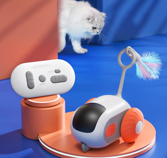 Pet Gravity Intelligent Running Car Remote Control Electric Cat Toy Teasing Stick Cat Pet eprolo