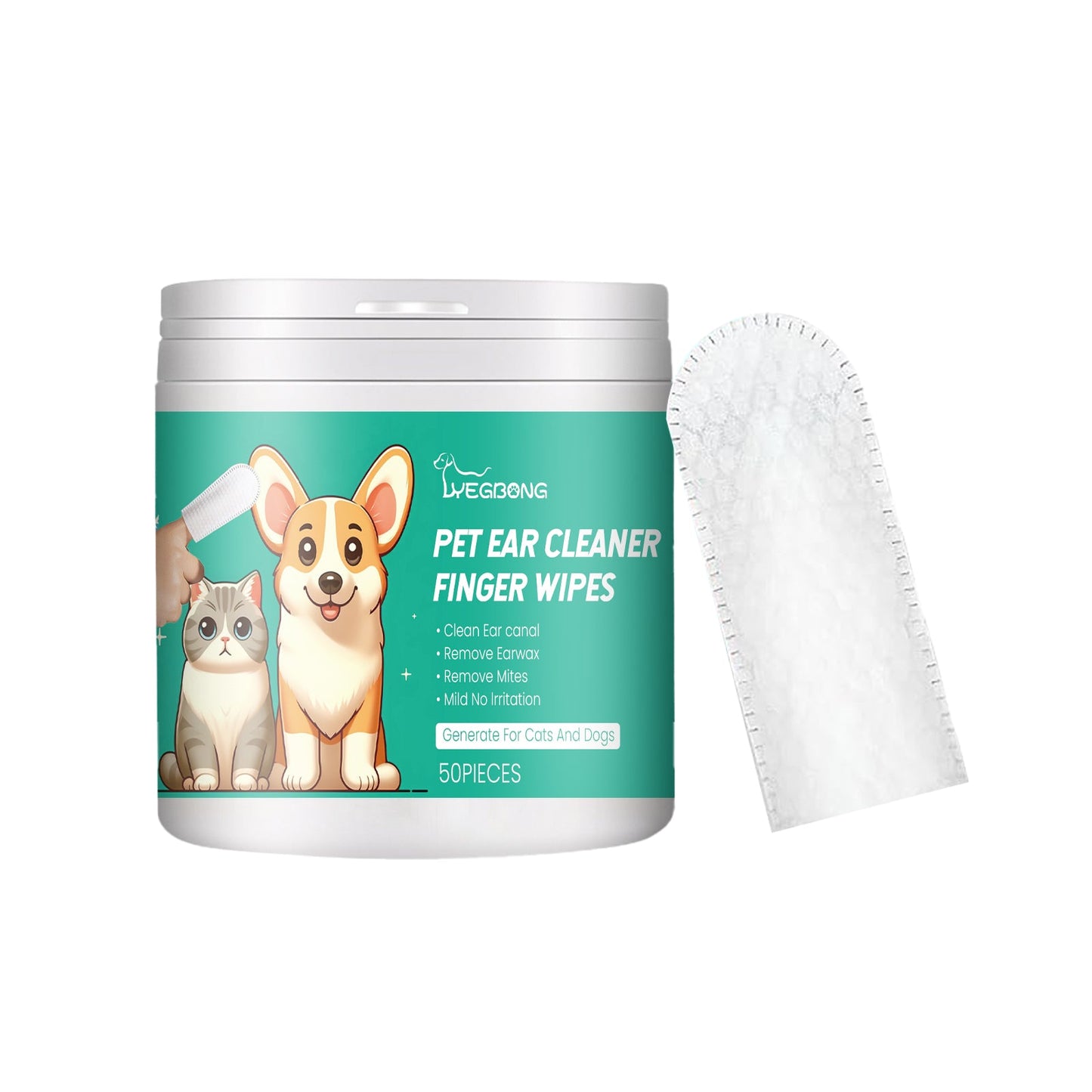 Pet Ear Cleaner Finger Wipes, Gently Clean Pet Ear Mites Ear Dirt Eye Dirt Feet Deodorize To Remove Odor eprolo