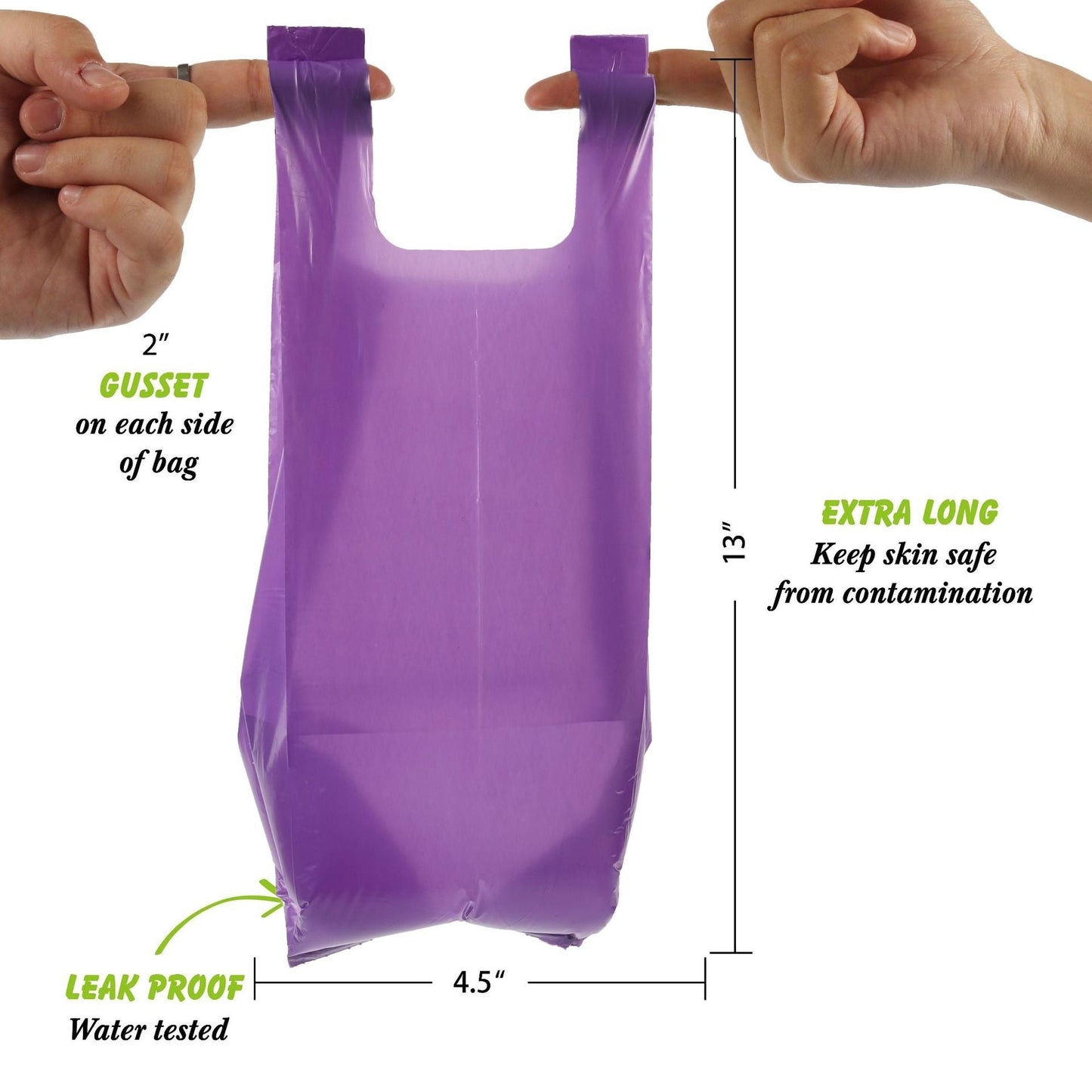 Biodegradable purple pet vest bag with roll up pet garbage bag and fecal collection bag eprolo