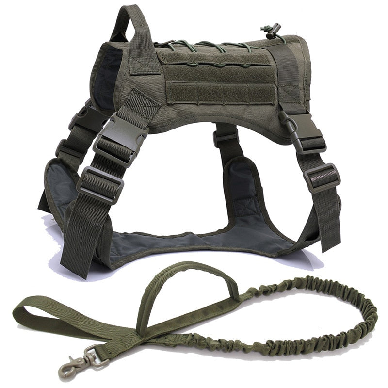 Military Tactical Dog Harness German Shepherd Pet Dog Vest With Handle Nylon Bungee Dog Leash Harness For Small Large Dogs Puppy eprolo