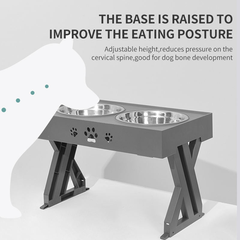 Pet Bowl Dog Bowl Pet Feeder Bowl Stainless Steel Bowl Folding Lifting Table Bowl eprolo