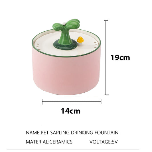 Cat Electric USB Ceramic Water Dispenser Mobile Automatic Water Dispenser Circulating Water Bowl Pet Supplies eprolo