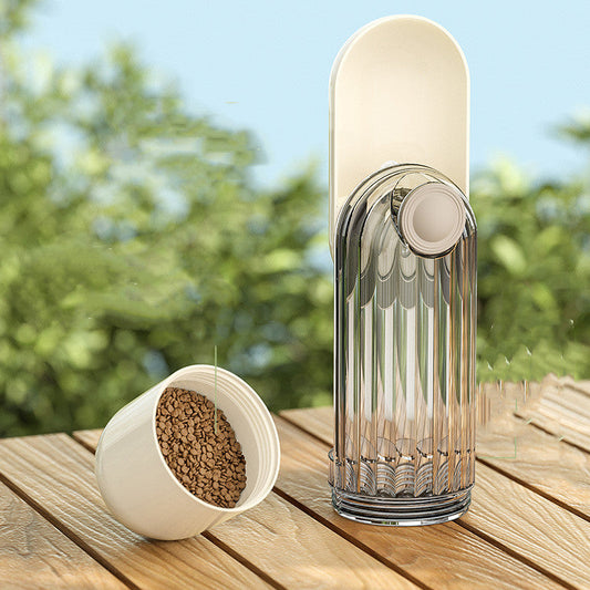 2-in-1 Portable Dog Water Bottle & Food Cup | Segmented Leak-Proof Travel Feeder Bowl for Walking and Outdoor Travel