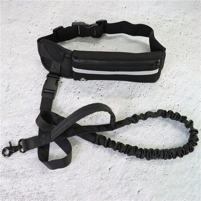 Hands-Free Dog Leash with Shock-Absorbing Bungee | Running & Training Waist Belt with Phone Pocket & Water Bottle Holder for Large Dogs up to 180lbs