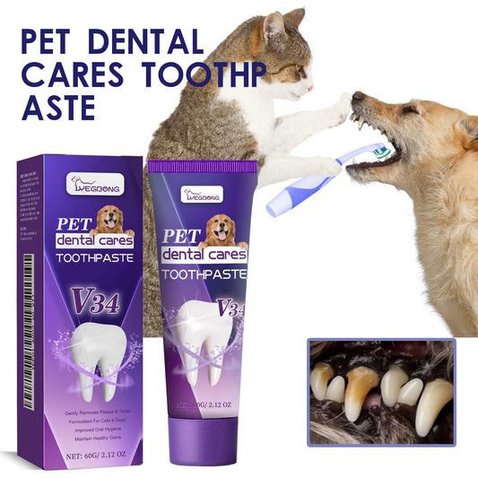 Yegbong Pet V34 Toothpaste, Pet Clean Bad Breath Tartar Care Gum Care Toothpaste eprolo