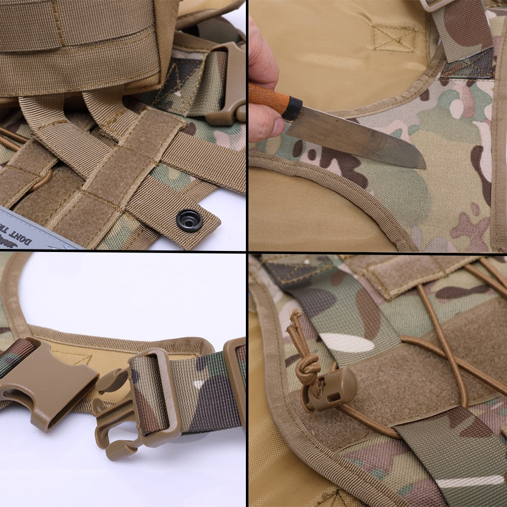 Military Tactical Dog Harness German Shepherd Pet Dog Vest With Handle Nylon Bungee Dog Leash Harness For Small Large Dogs Puppy eprolo